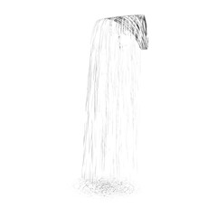 Tap water waterfall isolated on transparent background