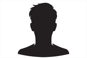 "Male Head Silhouette &ndash; Vector Profile of Man with Hair Outline"

