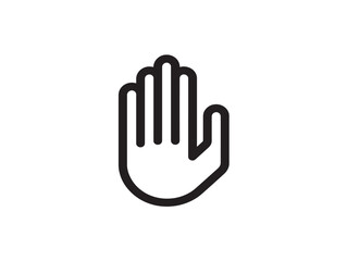 Stylish Stop Icon in Clean Monochrome Line Art