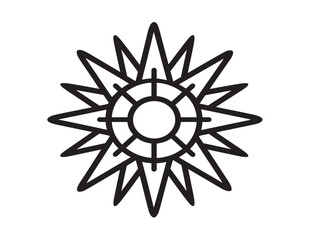 Vibrant Sun Icon with Smooth Line Illustration