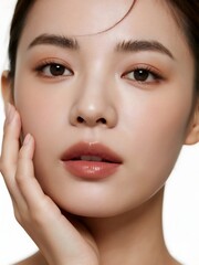 Obraz premium Close up on skin beautiful asian woman with fresh skin