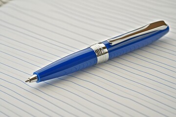 Blue Ballpoint Pen on Lined Notebook Paper