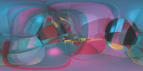 HDRI, environment map , Round panorama, spherical panorama, equidistant projection, panorama 360, Multicube, abstract background, kaleidoscope, 3d rendering