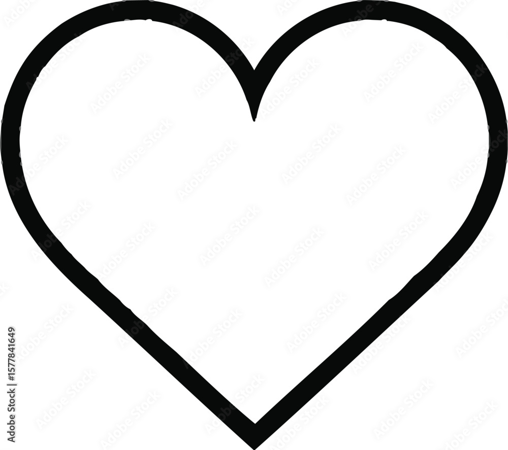 Poster a simple black heart outline against a white background with soft light and shadows creating depth