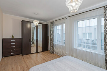 Modern luxury apartment interior in minimal scandinavian style, 3d rendering