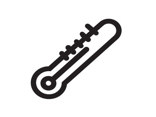 Minimal Thermometer Symbol with Clean Cool Design