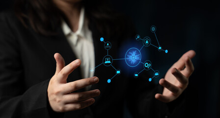 AI network system connects data, security, communication, and intelligence. AI network system...
