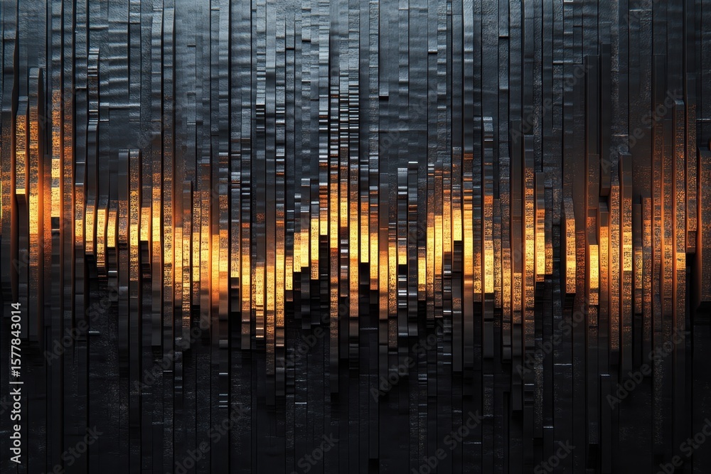 Poster music equalizer displayed with dynamic rippling lines and vibrant colors in a sleek design, music eq