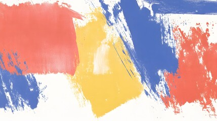 Abstract Red Yellow Blue Brush Strokes Paint Texture Background