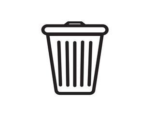 Minimal Trash Icon with Clean Line Drawing Style