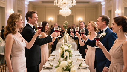 group of people at a wedding