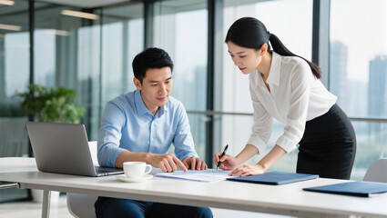 Obraz premium business team working together