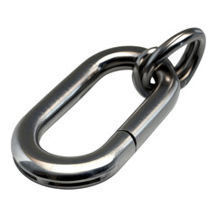 Obraz premium Steel carabiner hook isolated on transparent background