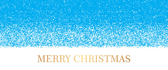 Winter blue background with white snowflakes. Christmas abstract illustration for background, cover design, poster, cards, flyer, social media, ads. Snowfall. Merry Christmas.