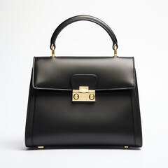 black leather bag