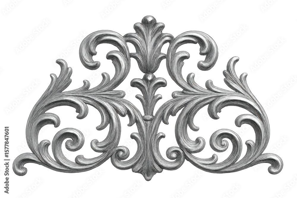 Poster metallic decorative element with intricate details, perfect for adding a touch of elegance to design