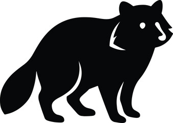 Silhouette raccoon standing profile cute animal wildlife Vector illustration