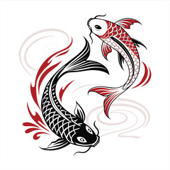 Creative Abstract Fish Logo with Dynamic Wave Elements