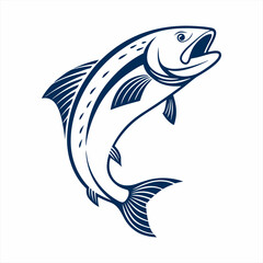 Creative Abstract Fish Logo with Dynamic Wave Elements
