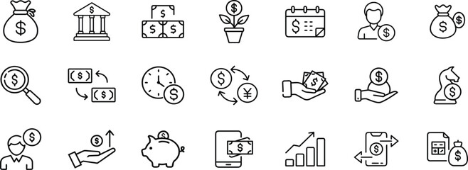 Modern Finance and Banking Icons for Apps, Websites and Presentations