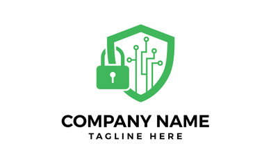 Cyber Security Lock Shield Logo design.