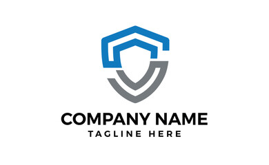 Simple Modern Shield Logo Template Illustration Design