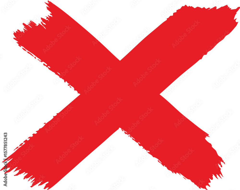 Poster red cross or checkmark icon for wrong or negative choice symbol design