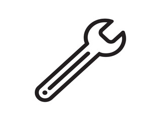 Modern Vector Wrench Icon with Clean Design