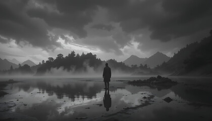 Sunset in the mountains,  clouds, mountain, reflection, sunset, sunrise, mountains, cloud, sea, blue, sun, summer, river, silhouette, beach, beautiful, 4K image