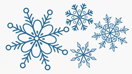 Blue snowflake vector art illustration for winter holiday season christmas background design element, 100 characters