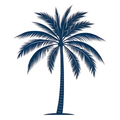 Vibrant illustration of a tropical palm tree against a white background.