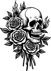 Obraz premium Dark Fantasy Tattoo Art Collection – Skulls, Dragons, Hearts & Mythical Creatures vector