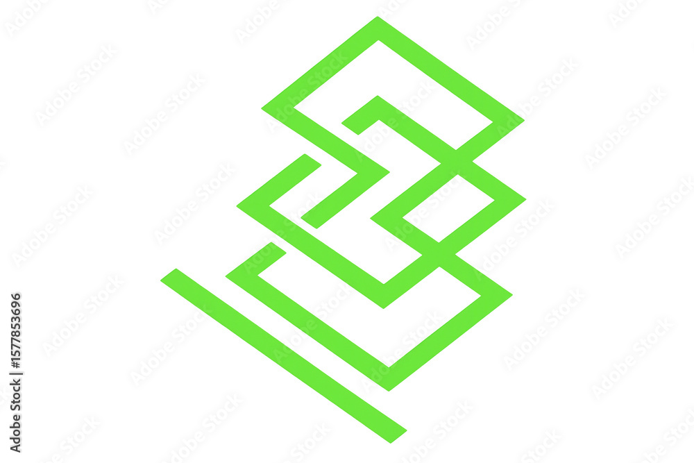 Poster green geometric pattern creating dynamic visual structure, representing contemporary digital aesthet