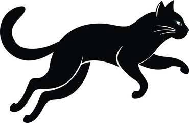 Cat leaping in mid-air 