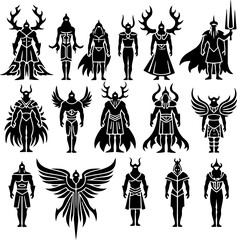  warrior,   tribal Fantasy God and Deity tattoo design vector graphics