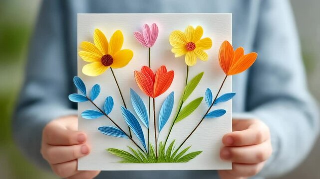 Handmade flower card