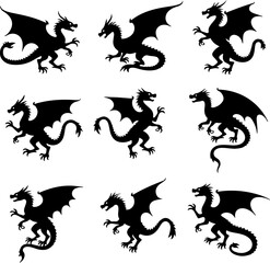 "Tribal Dragon Tattoo Vector Bundle"