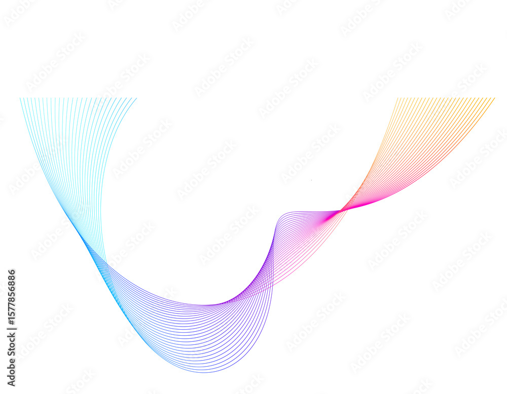 Poster abstract wavy stripes. colors lines created using blend tool. vector report cover page design elemen