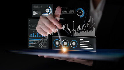 Sales data analysis dashboard showing performance, trends, and insights. Sales data tracks growth,...