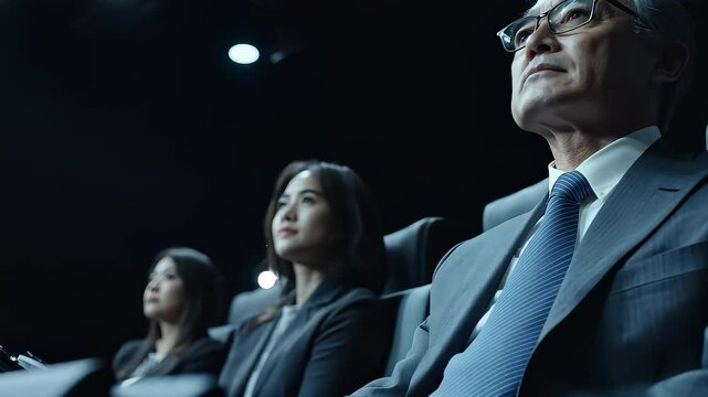 Elite Team Listens Attentively to Business Reports
