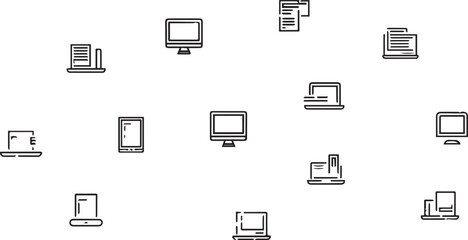 Minimalist Computer and Laptop Vector Icons