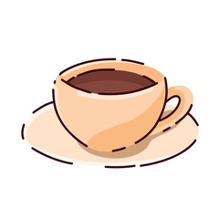 Vector illustration of fresh coffee. Delicious and bright pastries. Menu design, posters, postcards