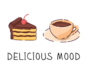 Bright minimalistic postcards with sweet pastries 