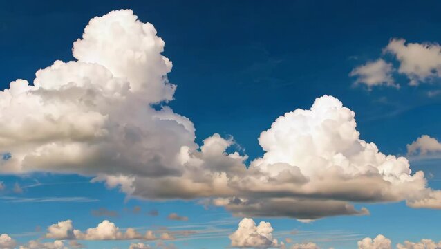 Premium blue sky with fluffy clouds scenic view high resolution jpeg for digital art and design use