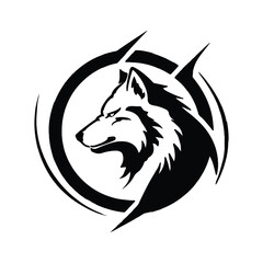 Wolf Head Mascot Vector Illustration with Tribal and Wild Design