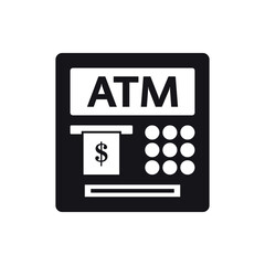 ATM icon, Automated teller machine vector icon for banking apps and websites.
