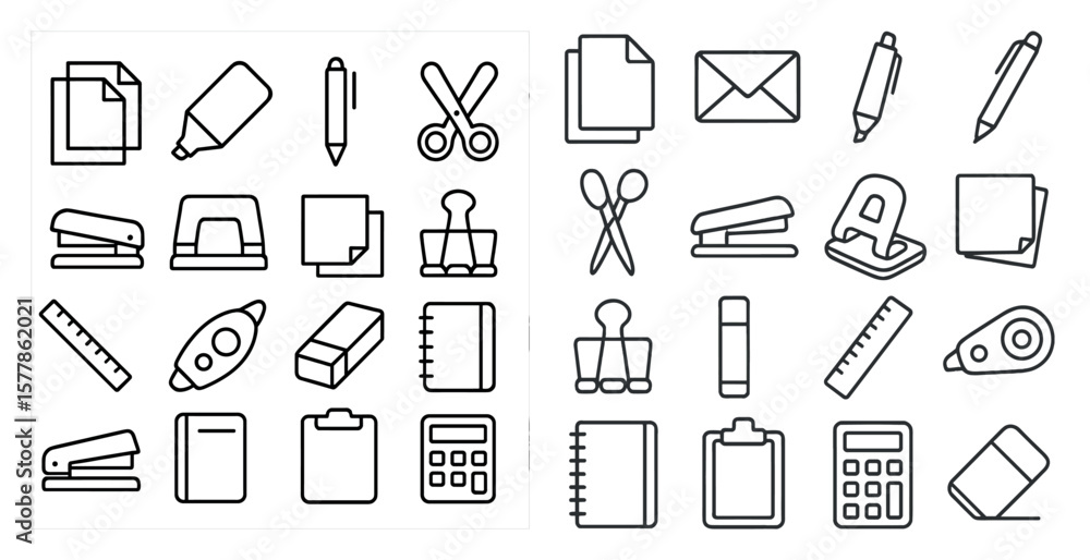 Poster the image displays a variety of office items, such as pens, scissors, and a stapler. these items are