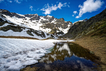 Snow mountain lake