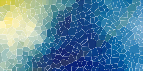 Geometric Retro tiles pattern. Seamless pattern vintage vector background. turquoise sea blue mustard effect gradient mosaic background digital illustration. Cement kitchen decor. Mint marble bath flo