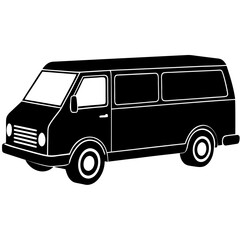 A van silhouette isolated on white background